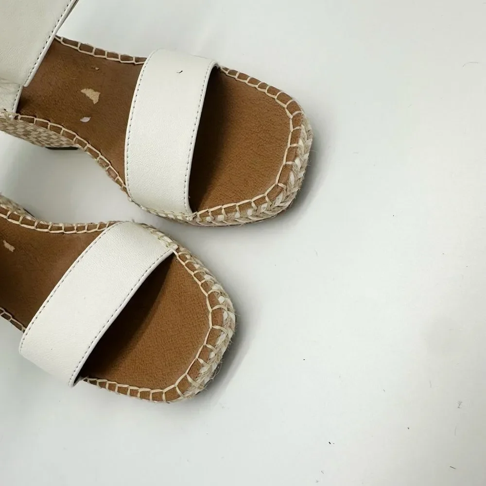Steve Madden White and Brown Wedges with Minimalist Design